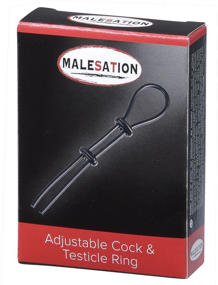 Malesation - 可調式陰莖與陰囊環 - 黑色 照片-4