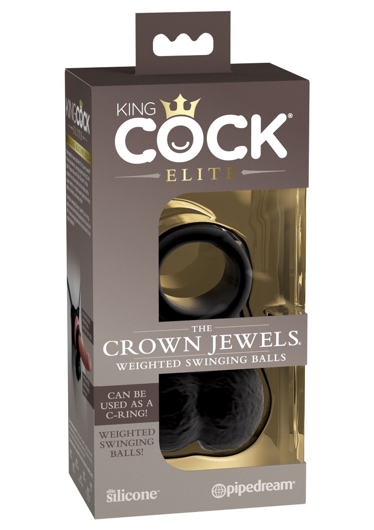 King Cock - Crown Jewels 仿真配重睪丸 - 黑色 照片-9