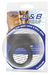 Blueline - Silicone Double Ring Penis Ring - Black