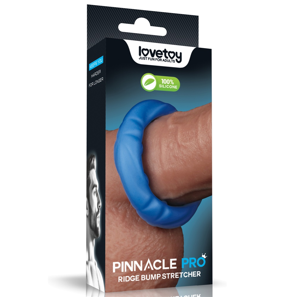 Lovetoy - Pinnacle Pro 矽膠凸紋箍睪環 - 藍色 照片-10