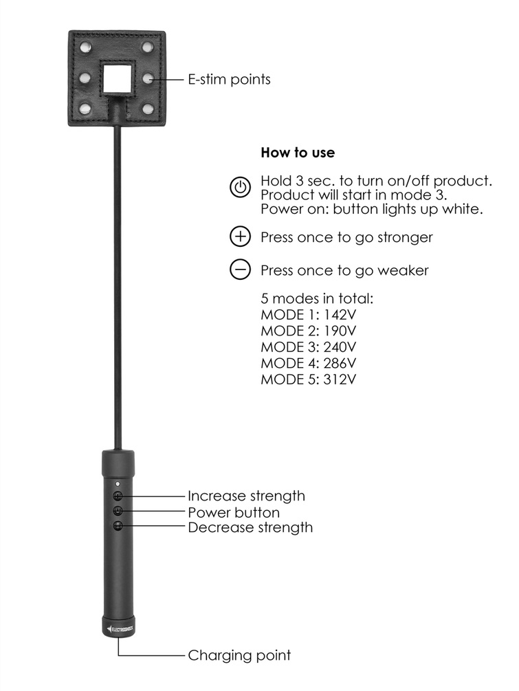 ElectroShock - 電刺激馬鞭 - 黑色 照片-3